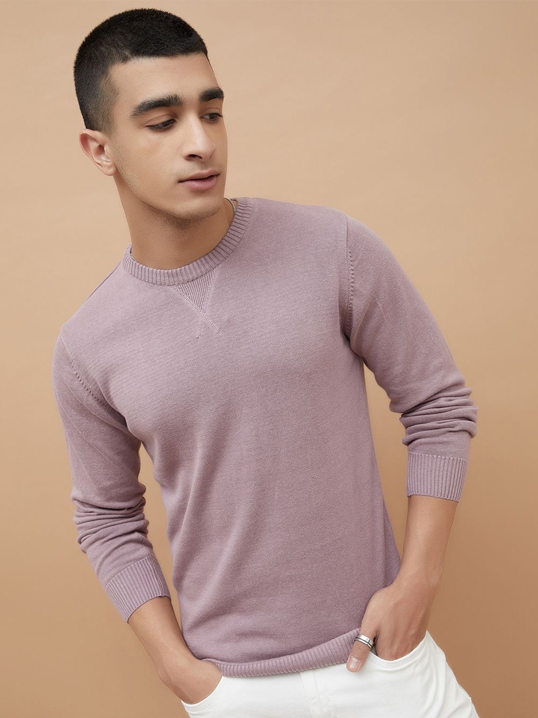 

Fame Forever by Lifestyle Men Round Neck Sweatshirt, Mauve