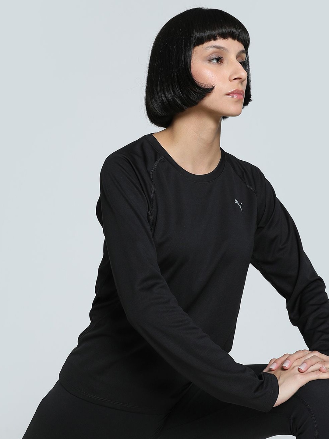 

Puma Women Velocity Slim Fit Round Neck Long Sleeve Running T-Shirt, Black