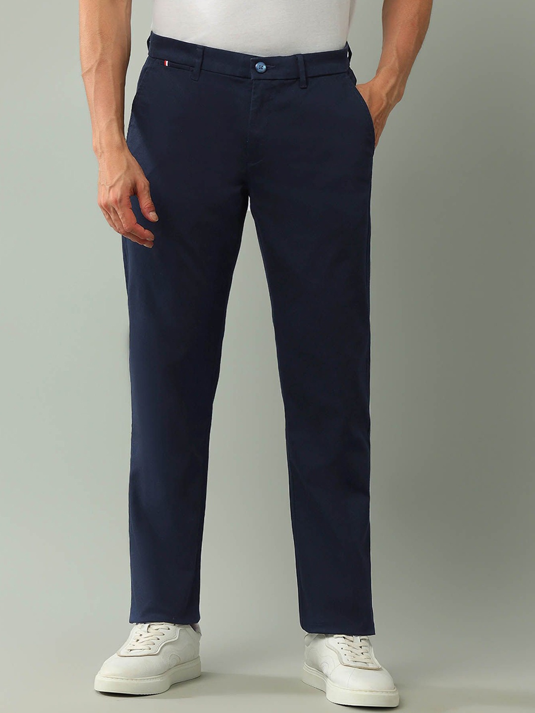

Arrow Sport Men Classic Fit Mid-Rise Chinos Trousers, Blue