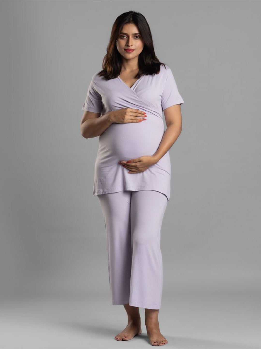 

Block Hop Women Maternity A-Line Dress, Lavender