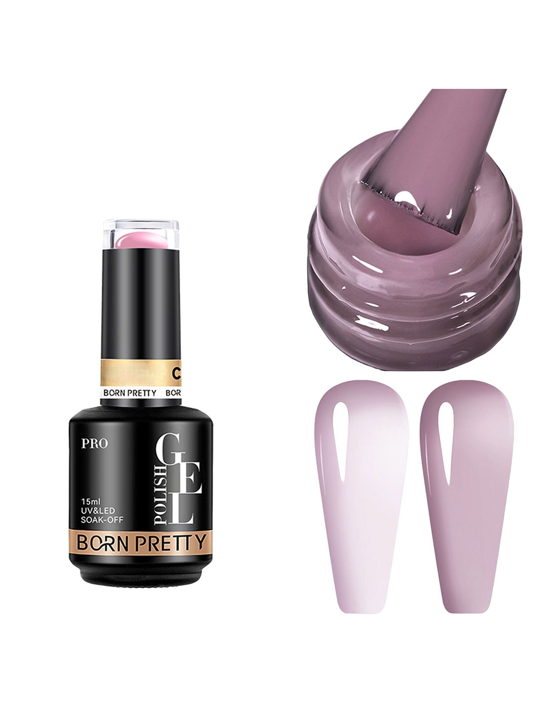 

BORN PRETTY UV & LED Soak Off Long Lasting Gel Nail Polish - 15 ml - C178, Purple