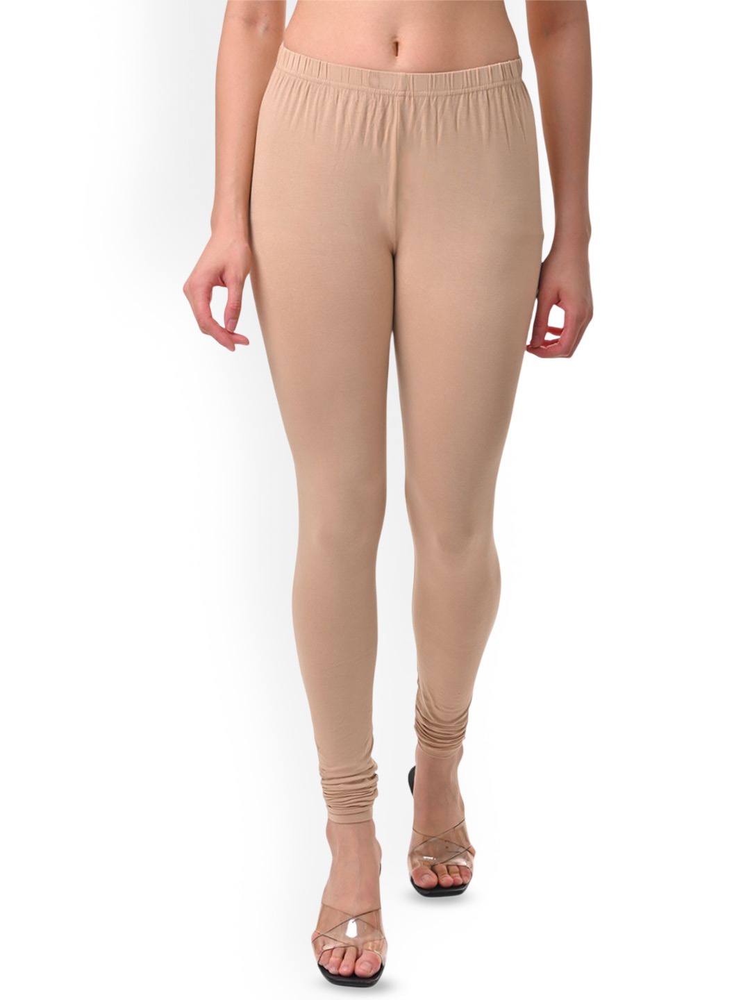 

Fly Birds Women Mid-Rise Churidar-Length Leggings, Beige