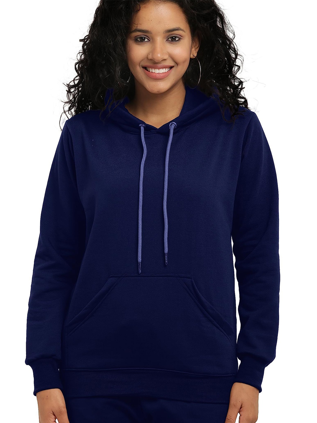 

NOTWILD Women Hooded Cotton Sweatshirt, Navy blue