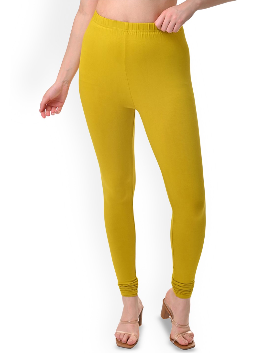 

Fly Birds Women Mid-Rise Churidar-Length Leggings, Green