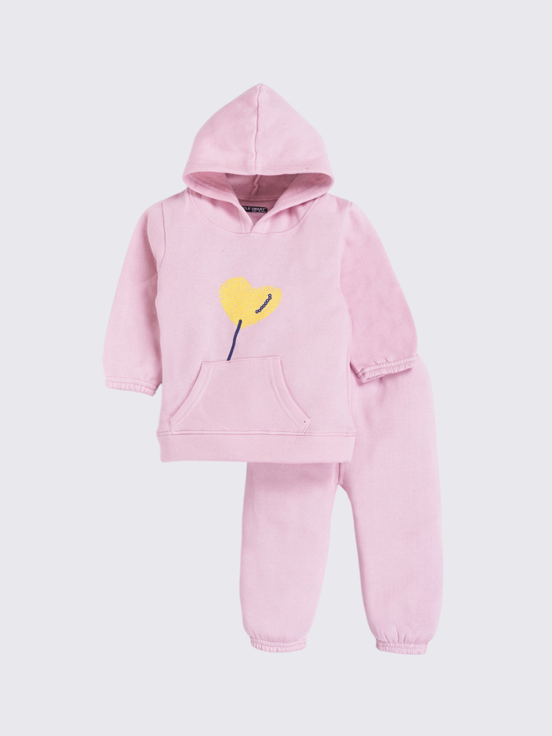 

BAESD Girls Abtract Printed Hood Long Sleeves Sweatshirt With Joggers, Pink