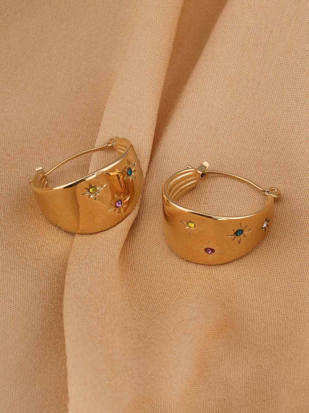 

PALMONAS Contemporary Hoop Earrings, Gold