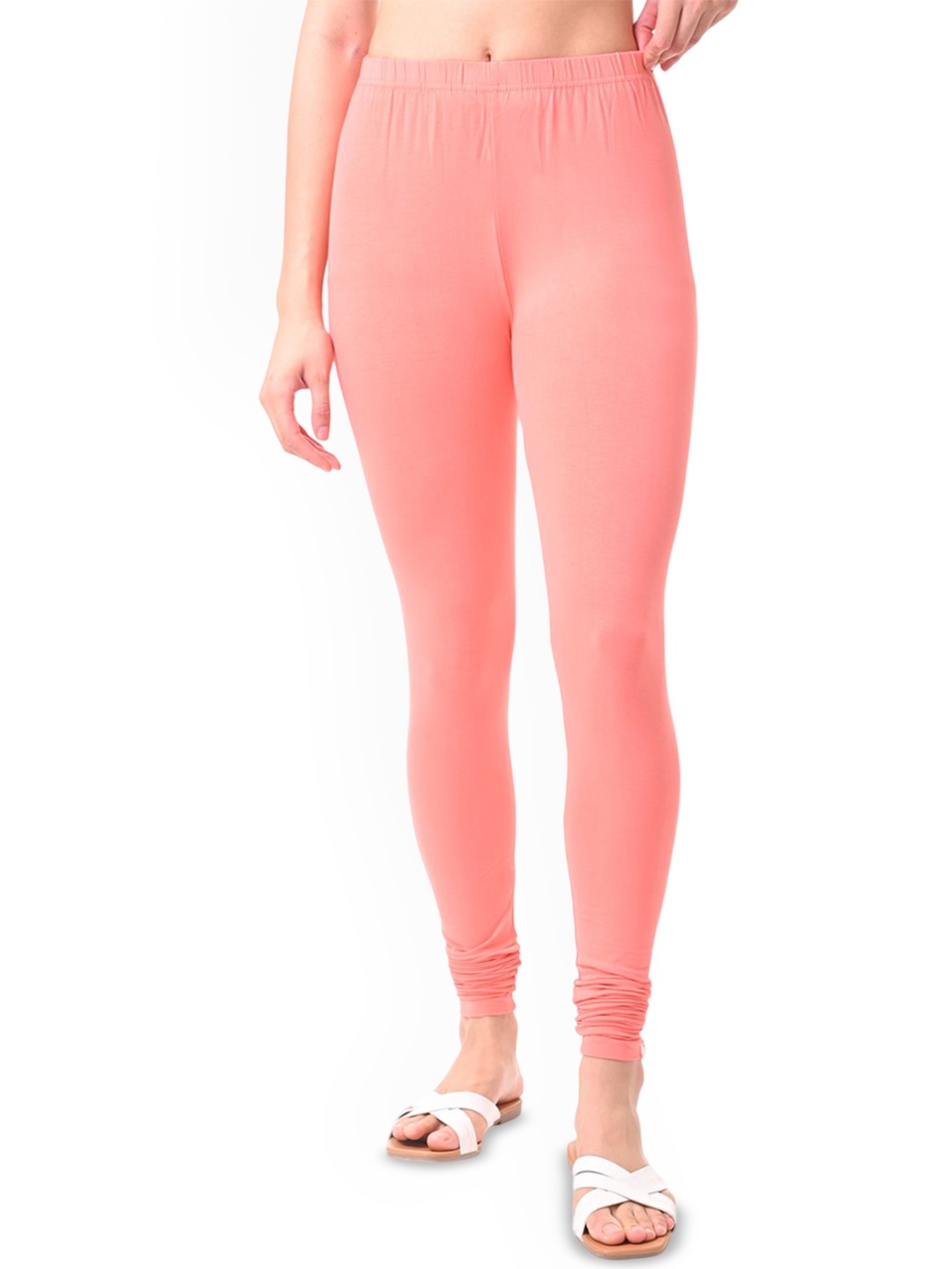 

Fly Birds Women Mid-Rise Churidar-Length Leggings, Peach