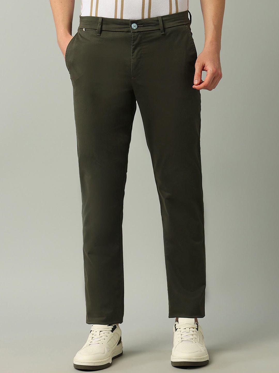 

Arrow Sport Men Regular Fit Mid-Rise Classic Chinos Trousers, Green