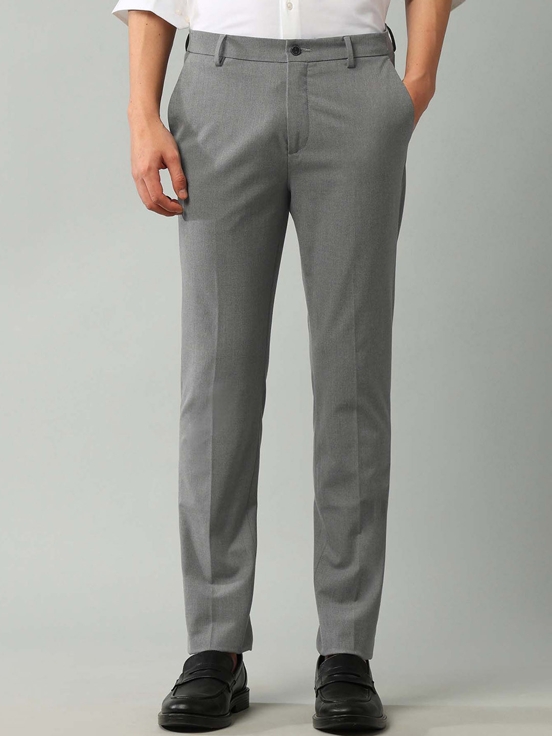 

Arrow New York Men Slim Fit Trousers, Grey