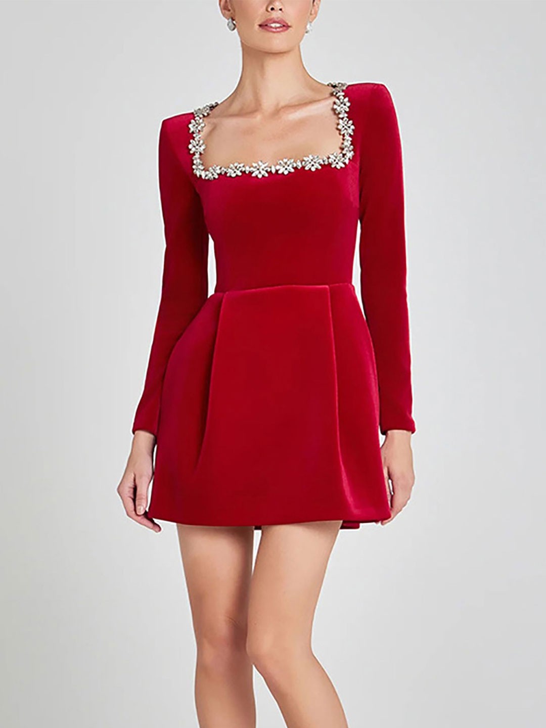 

StyleCast x Revolte Applique Sheath Mini Dress, Red