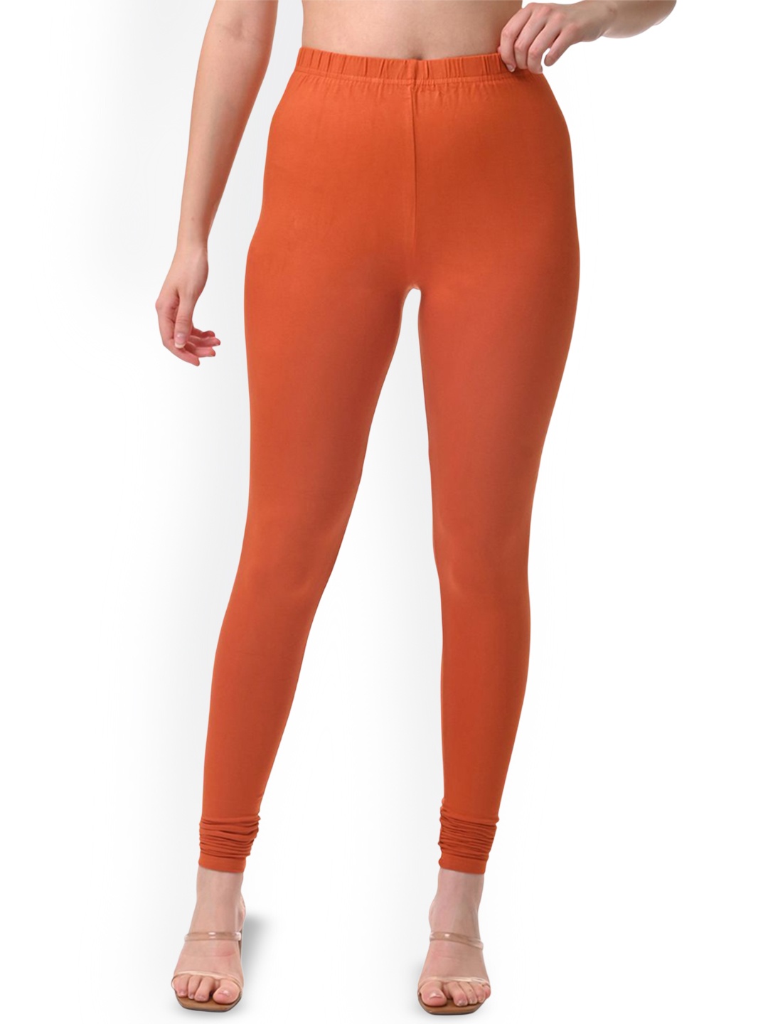 

Fly Birds Women Mid-Rise Churidar-Length Leggings, Rust