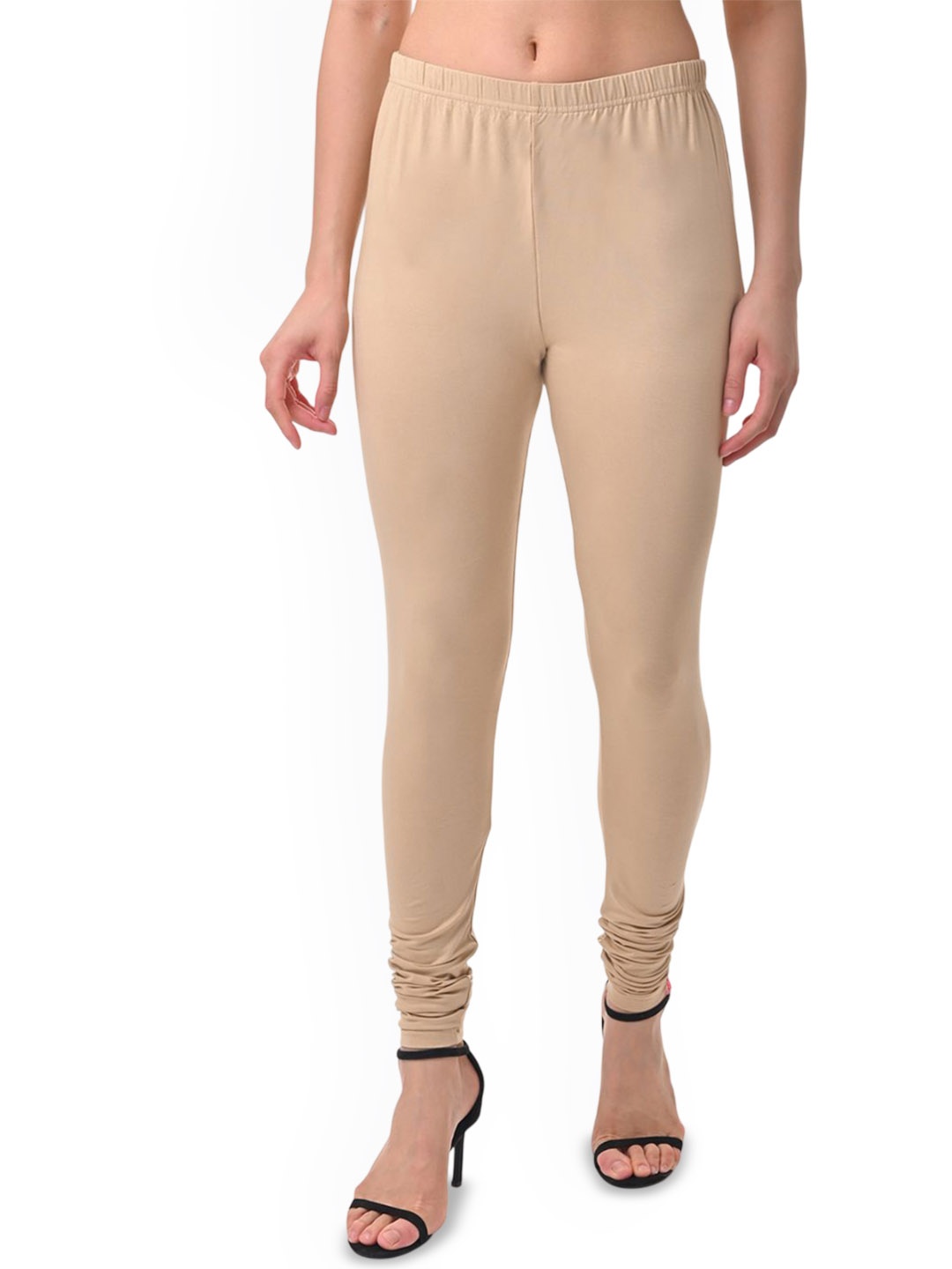 

Fly Birds Women Mid-Rise Churidar-Length Leggings, Beige