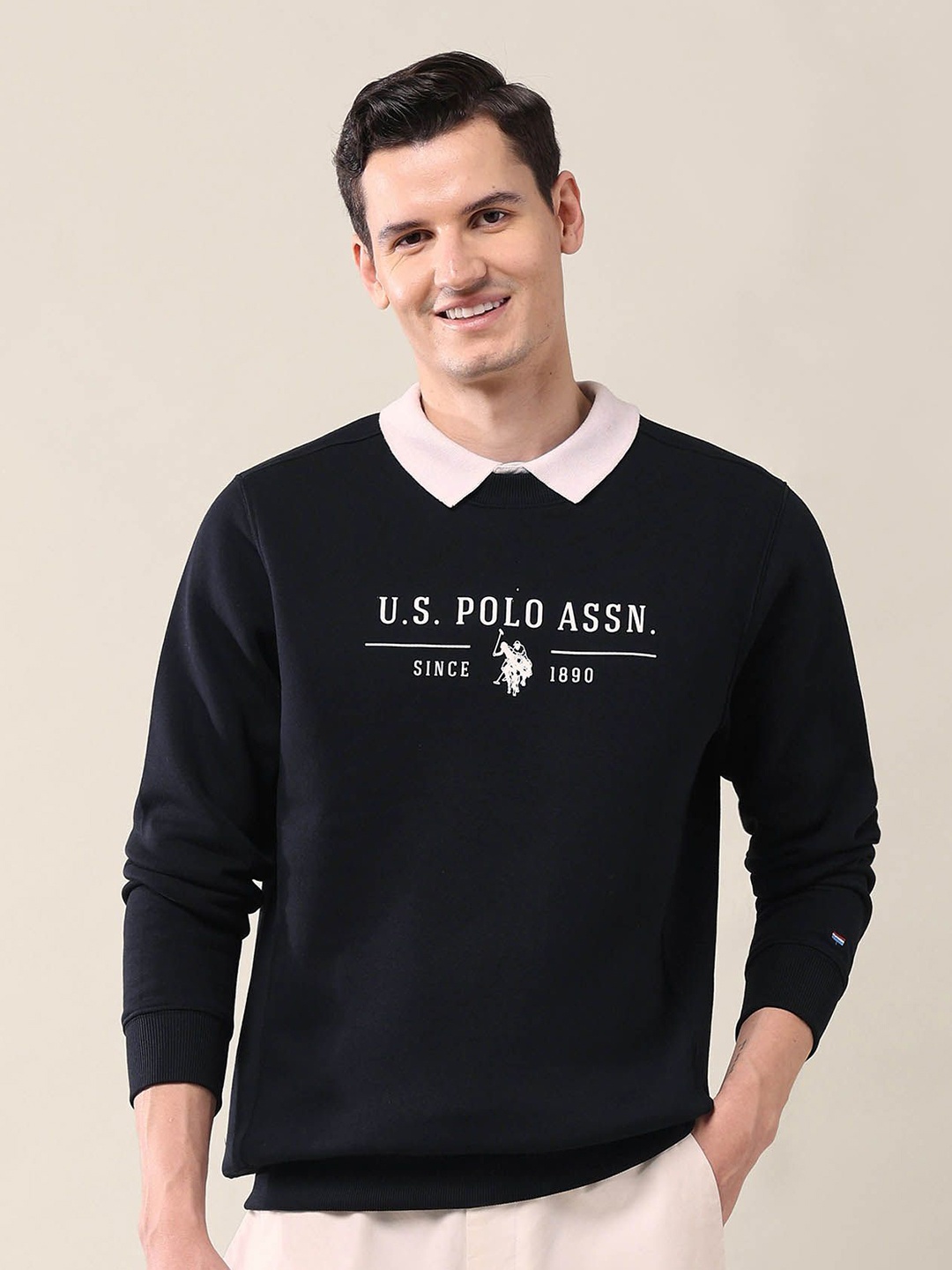 

U.S. Polo Assn. Men Printed Sweatshirt, Black