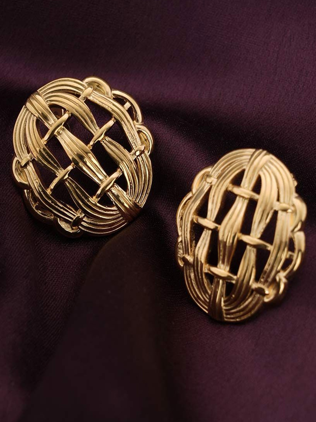 

PALMONAS Contemporary Studs Earrings, Gold