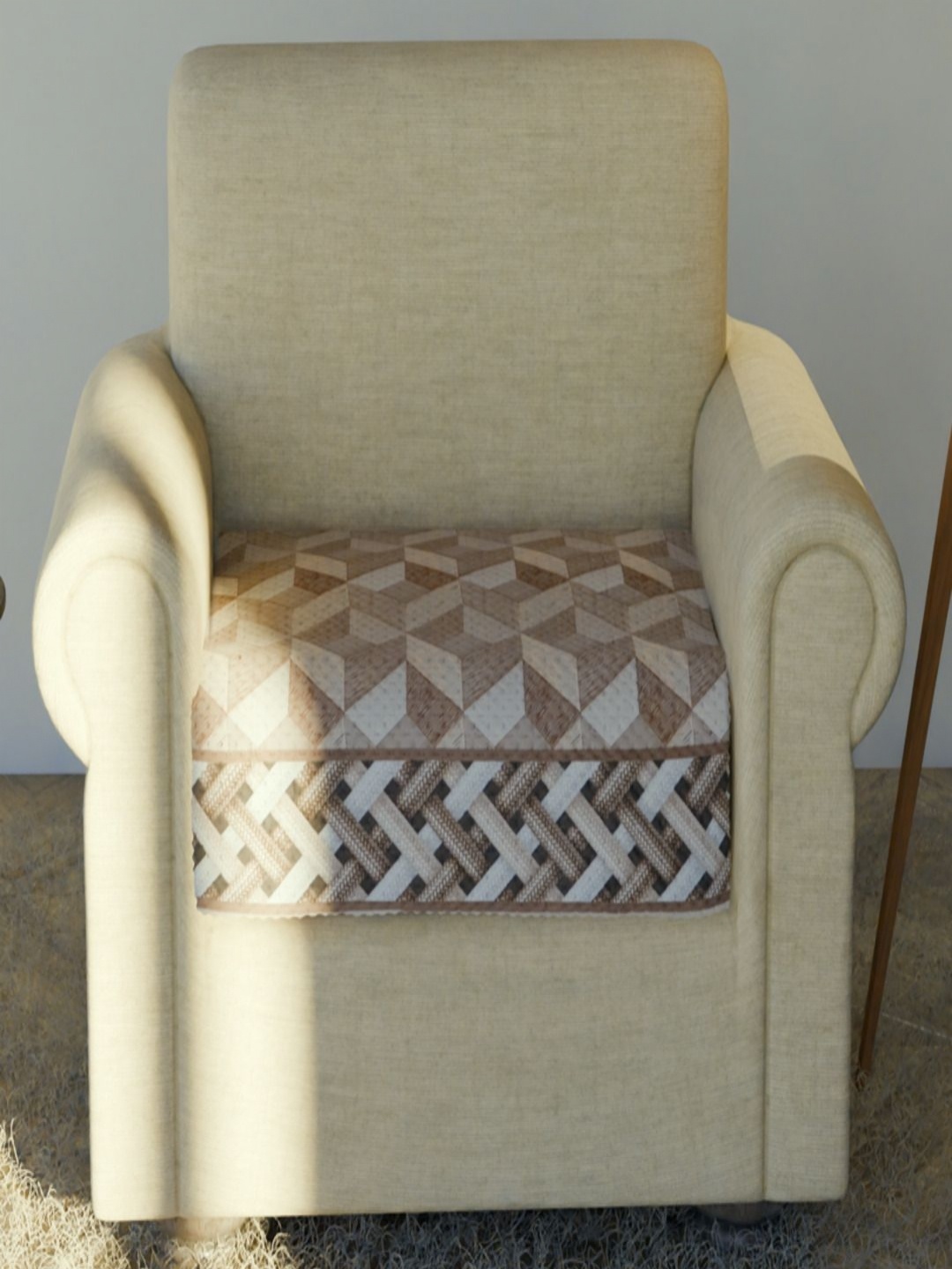 

Fashion Throw Beige Printed Velvet Sofa Cover
