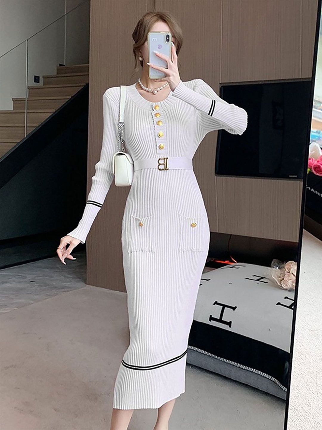 

StyleCast x Revolte Bodycon Midi Dress, White