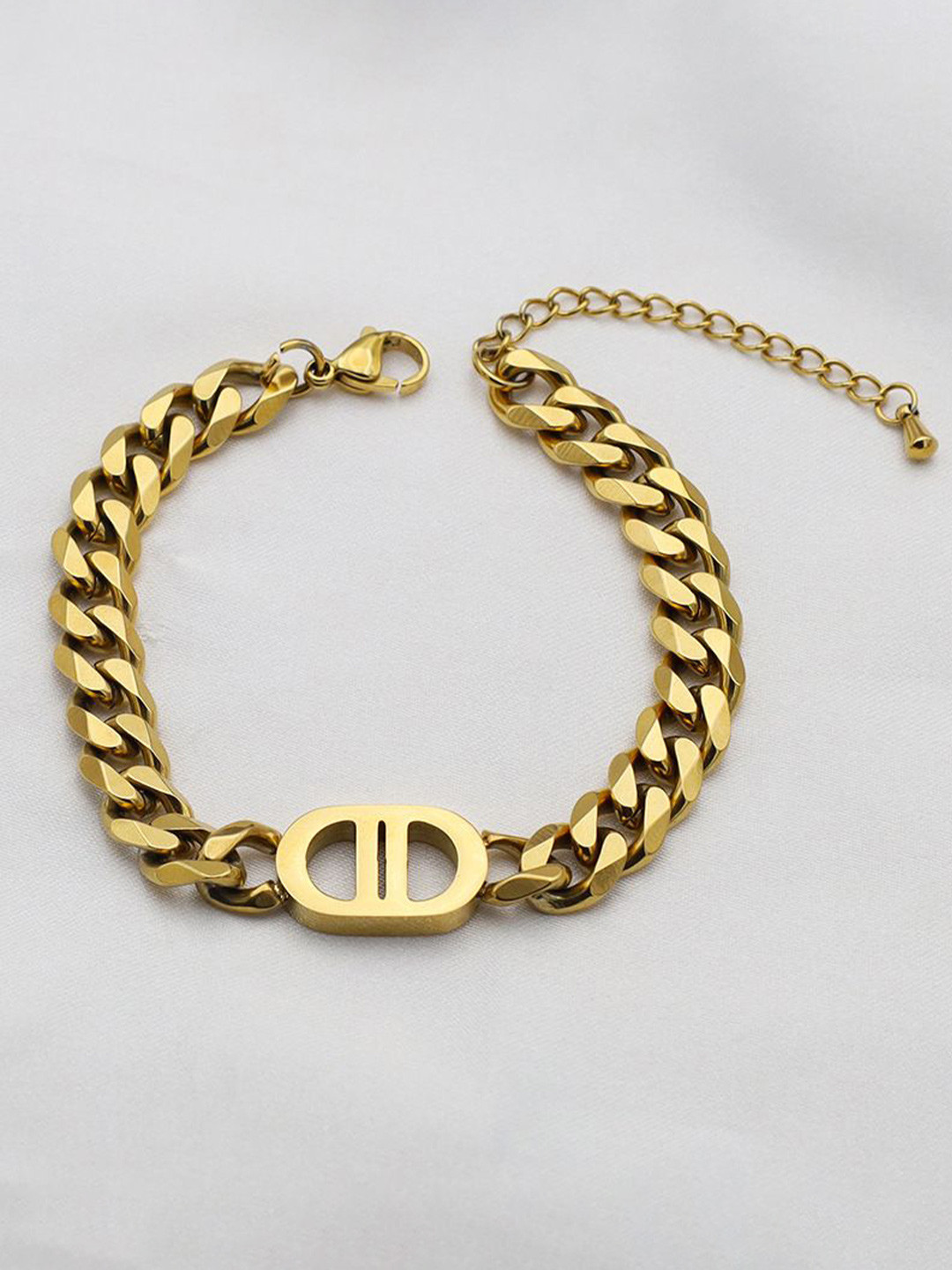 

KAORI BY SHREYA AGARWAL Gold-Plated Stainless Steel Wraparound Cuban Dior Bracelet