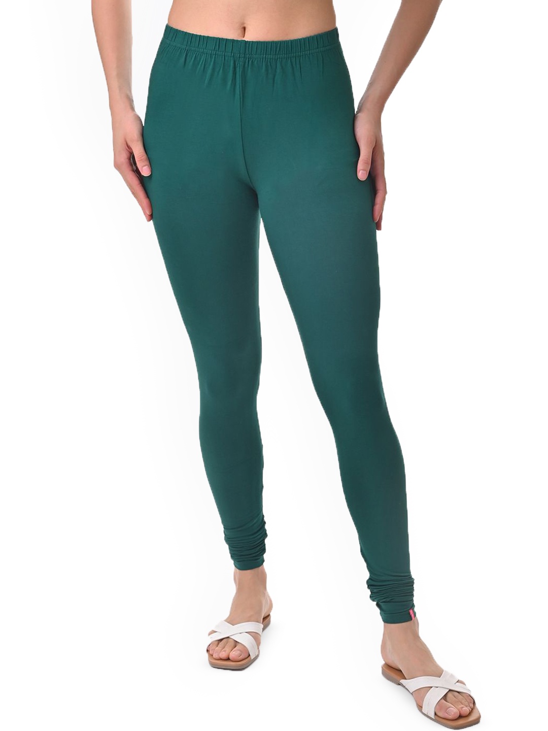 

Fly Birds Women Mid-Rise Churidar-Length Leggings, Green