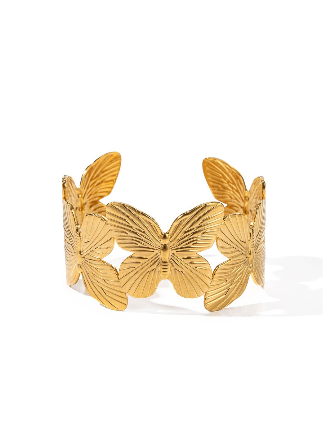 

KAORI BY SHREYA AGARWAL Stainless Steel Gold-Plated Cuff Bracelet
