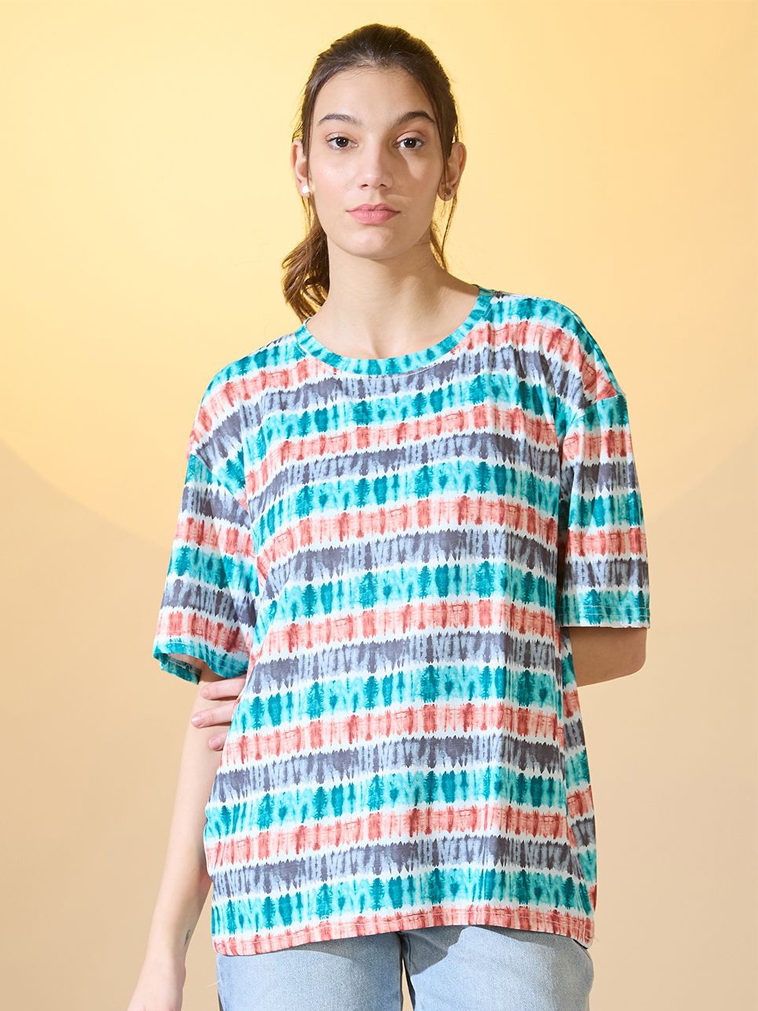 

DressBerry Women Tie and Dye Dyed T-shirt, Blue