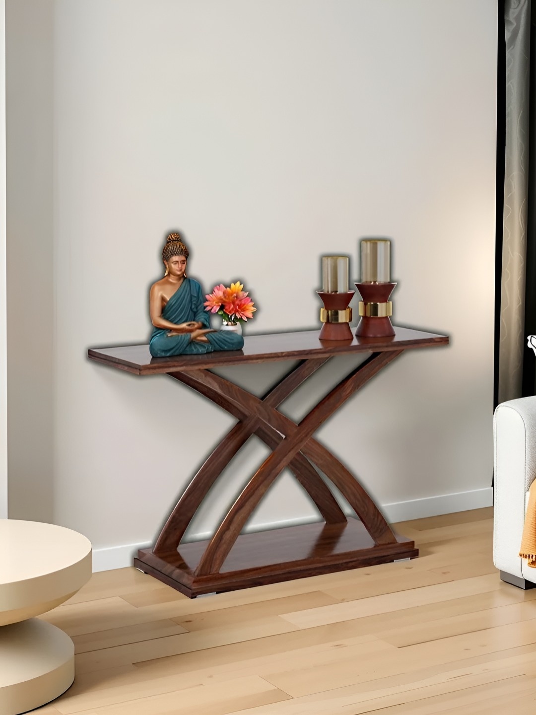 

Royaloak Brown Wooden Rectangle Shaped Console Side Table