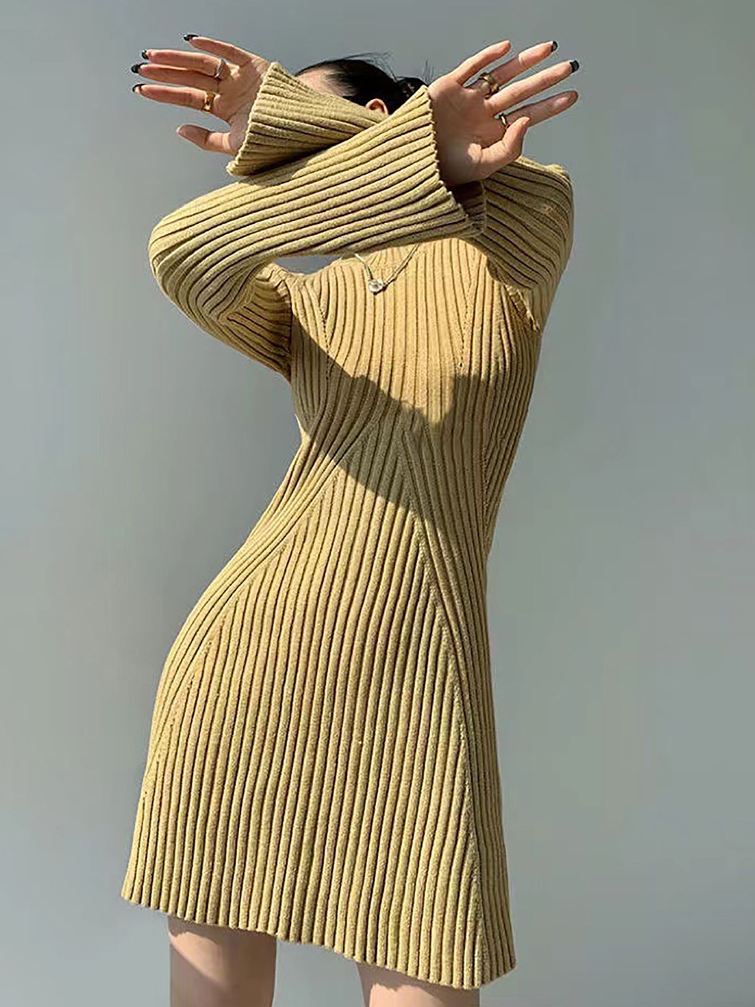 

StyleCast x Revolte Women Striped Bodycon Mini Dress, Yellow