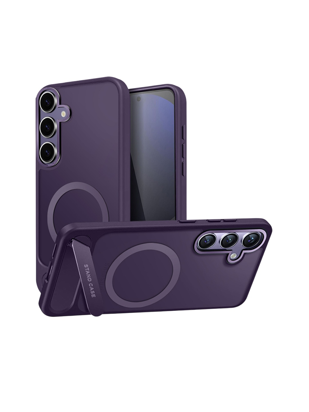 

Karwan Matte Back Compatible with Stand Magnetic Samsung S24 Back Case, Purple