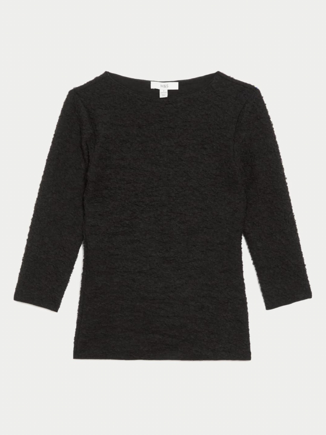 

Marks & Spencer Women Self Design Round Neck Cotton Oversized T-shirt, Black