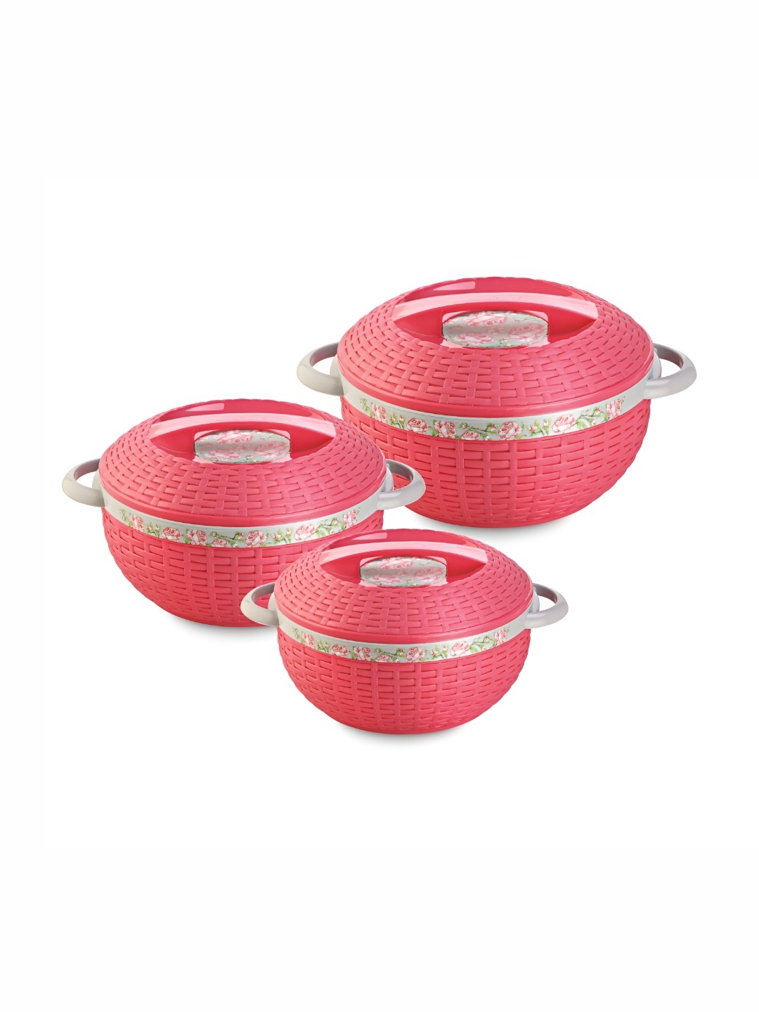 

Nayasa Ambrosia Deluxe Set of 3 Pink Inner Stainless Steel Insulated Casserole