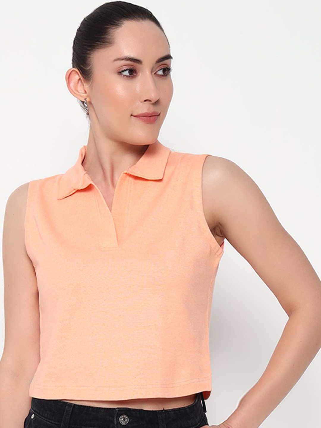 

Bloopers Store Applique Tank Crop Top, Peach