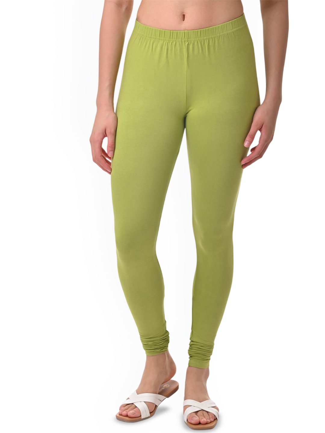 

Fly Birds Women Mid-Rise Churidar-Length Leggings, Green