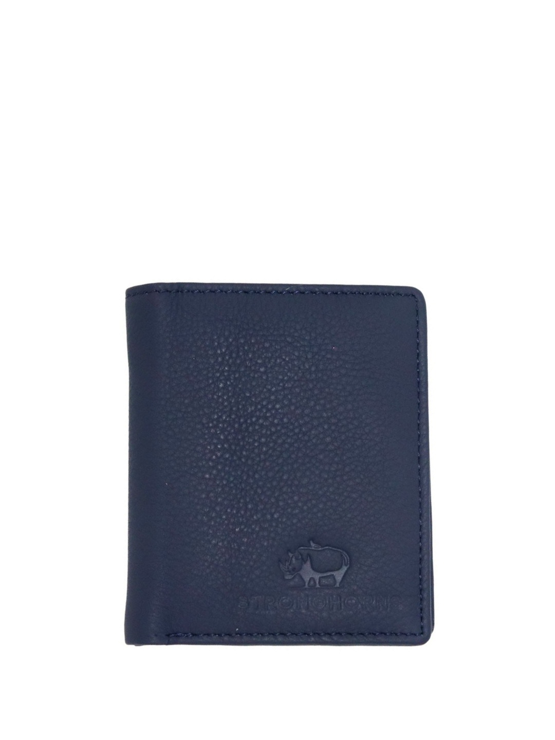 

STRONG HORNS Men Textured Leather Two Fold Wallet, Blue
