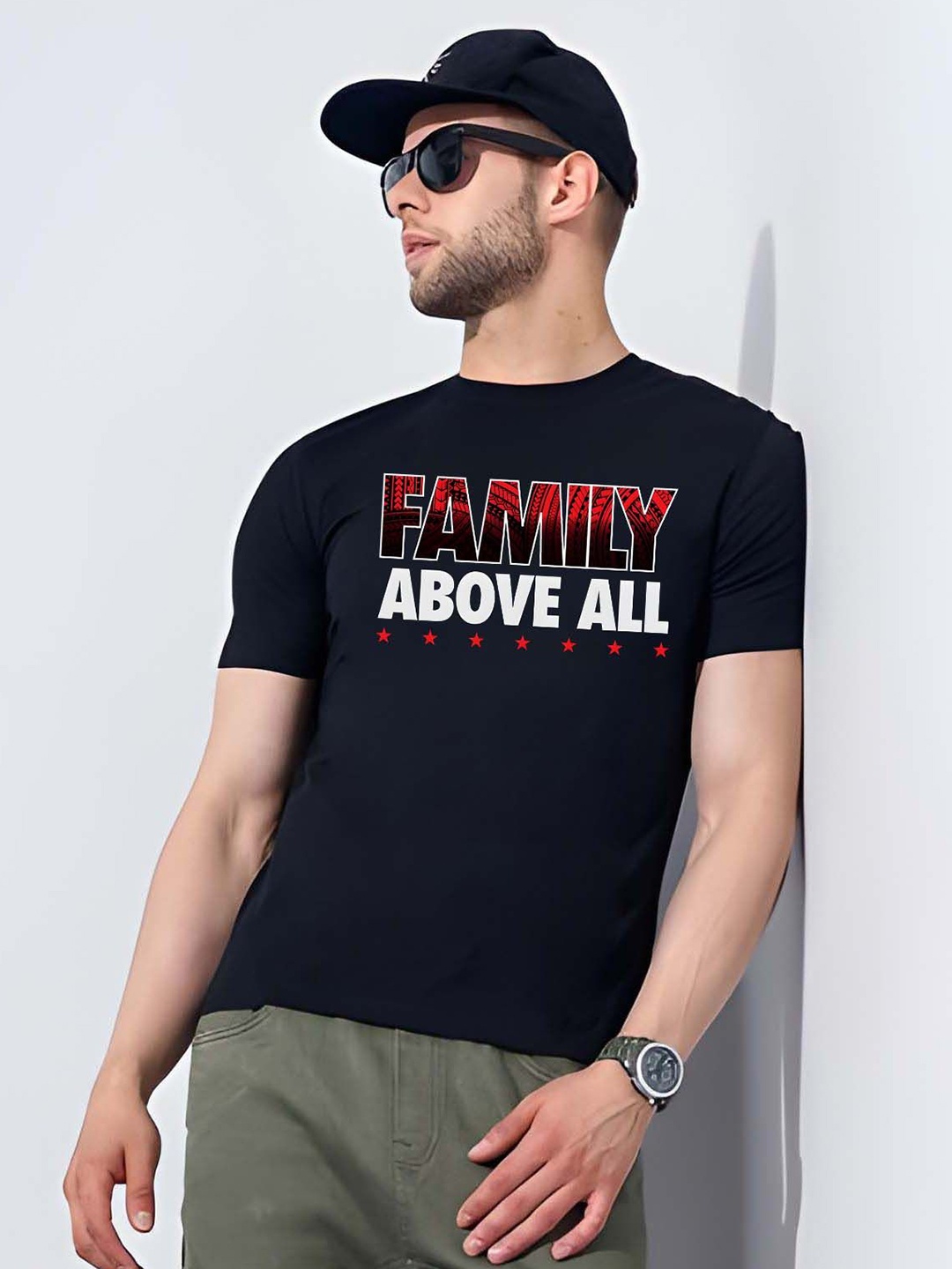 

Moda Rapido Men Pure Cotton T-shirt, Black