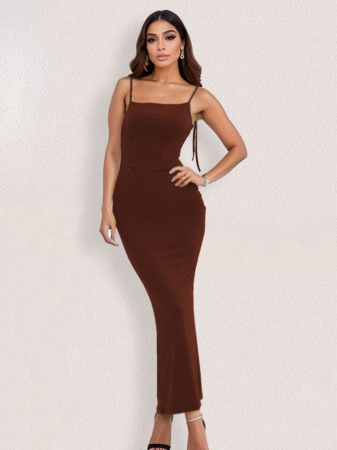 

StyleCast x Revolte Women Bodycon Maxi Dress, Brown