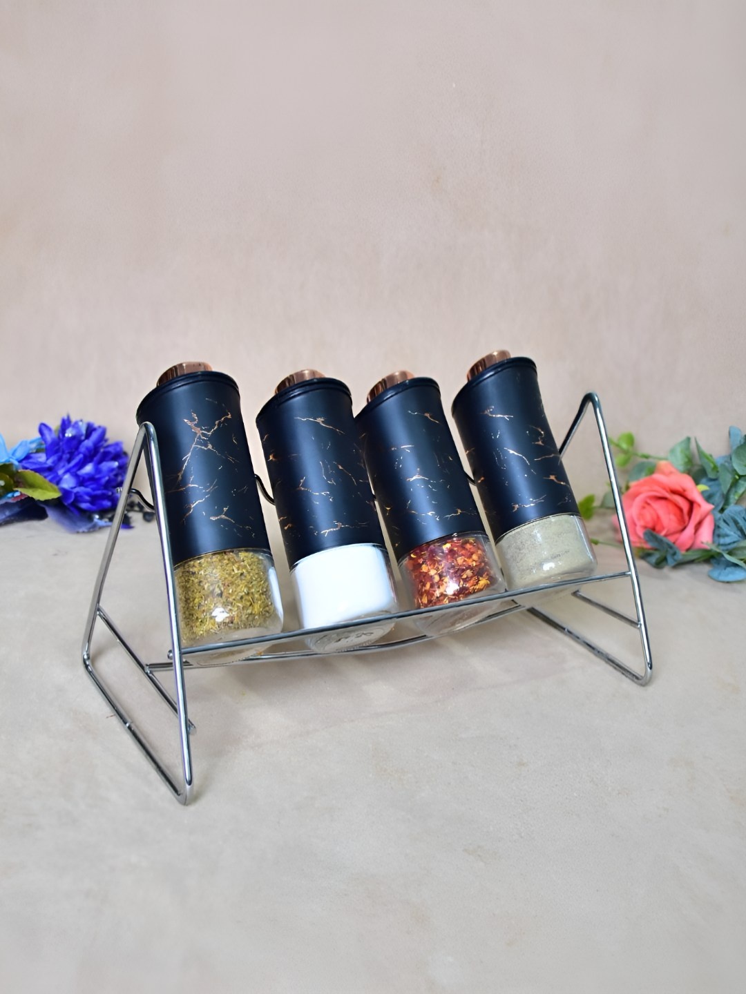 

THE HOME CO. Black Glass Salt and Pepper Shakers