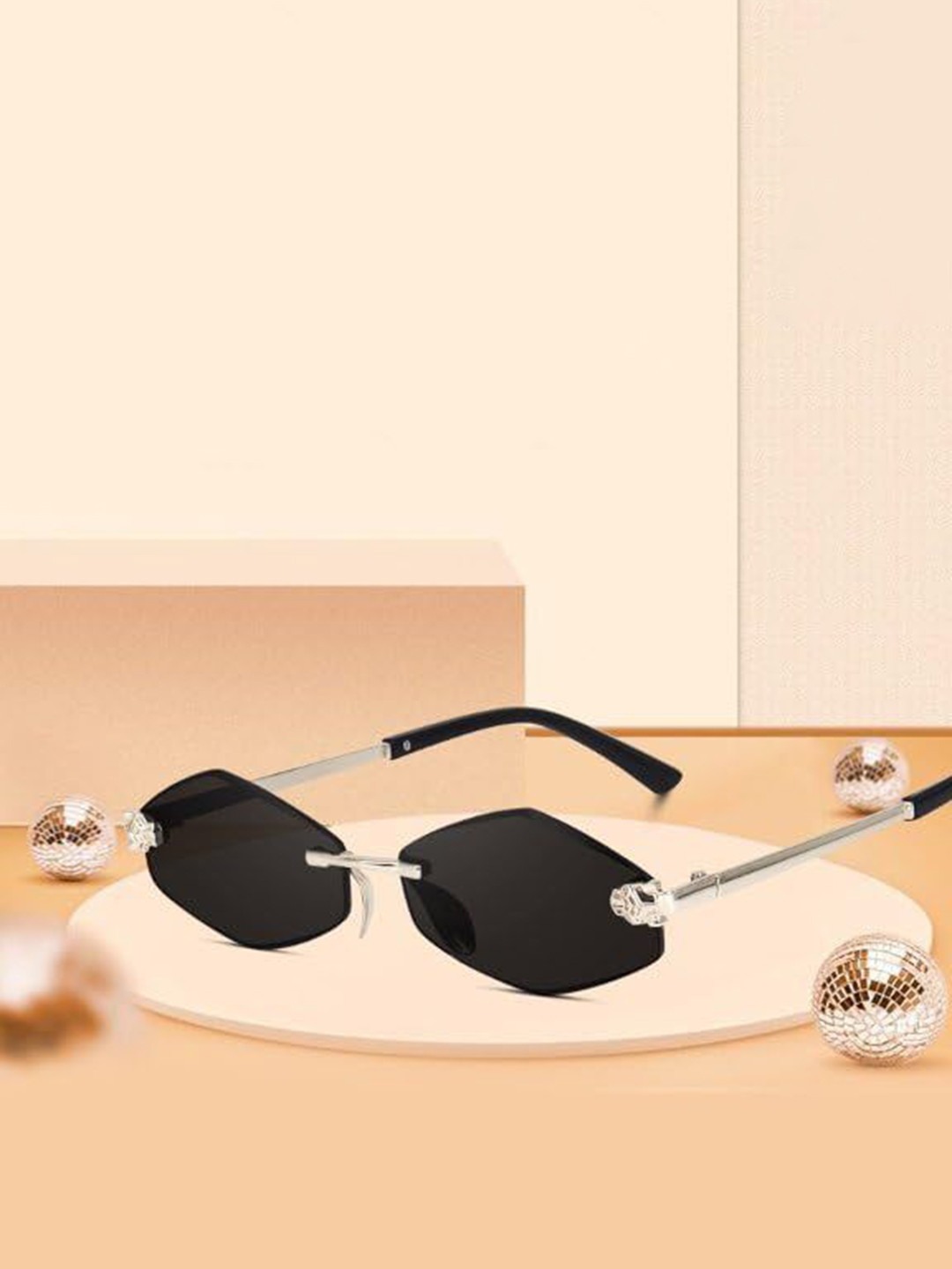 

RICH CLUB Unisex Other Sunglasses with UV Protected Lens, Black