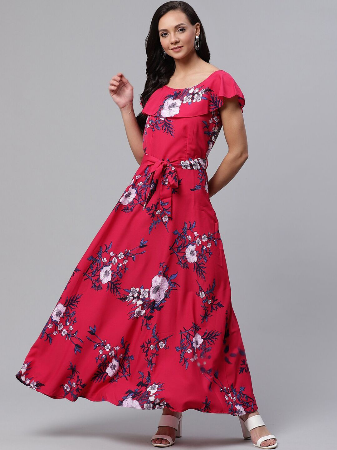 

DressBerry Floral Print Crepe Maxi Dress, Pink