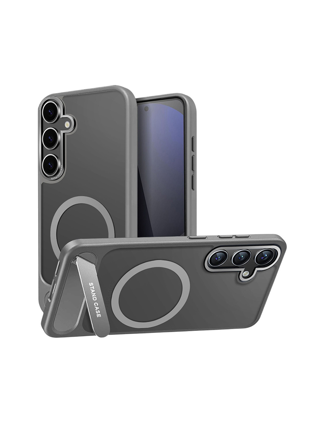 

Karwan Matte Compatible with Stand Magnetic Samsung S24 Back Case, Grey