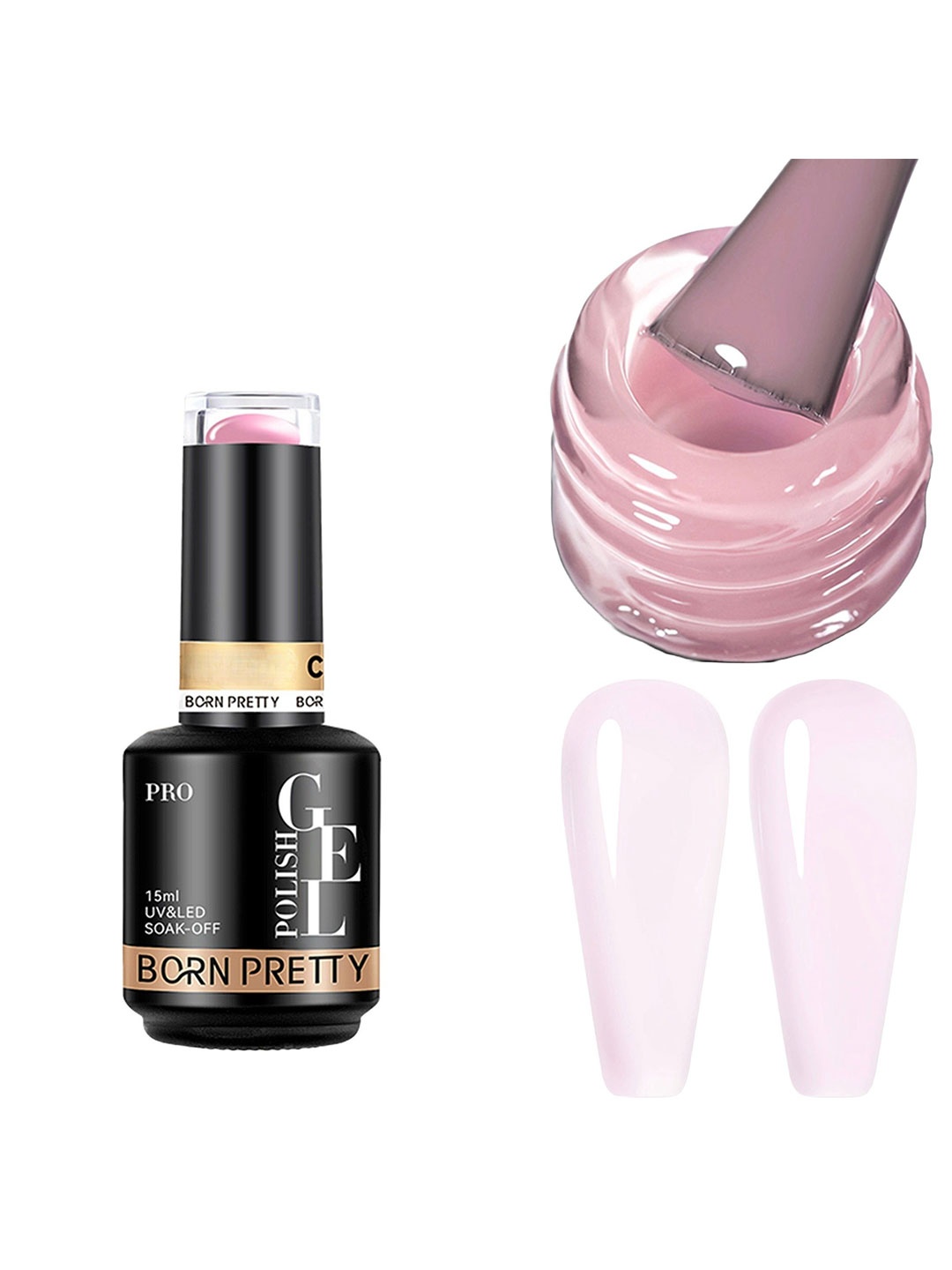 

BORN PRETTY UV & LED Soak Off Long Lasting Gel Nail Polish - 15 ml - C156, Pink