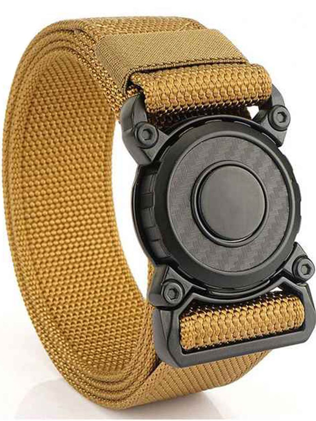 

Metronaut Men Textured Formal Belt, Mustard