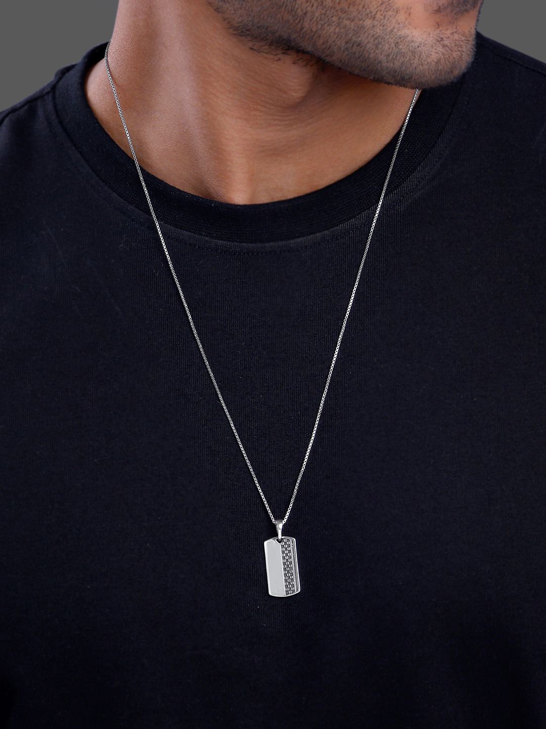 

GIVA Men 925 Sterling Silver Rhodium-Plated Admiring Pendant With Chain