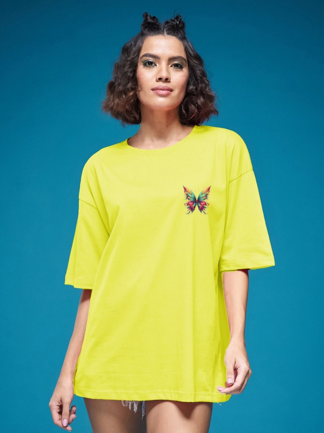 

SMARTEES Women Printed Applique T-shirt, Yellow
