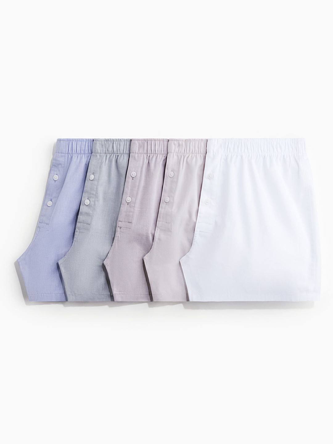 

H&M 5-Pack Woven Cotton Boxer Shorts, Beige