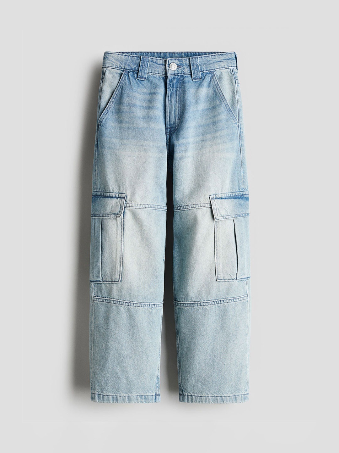 

H&M Baggy Cargo Jeans, Blue