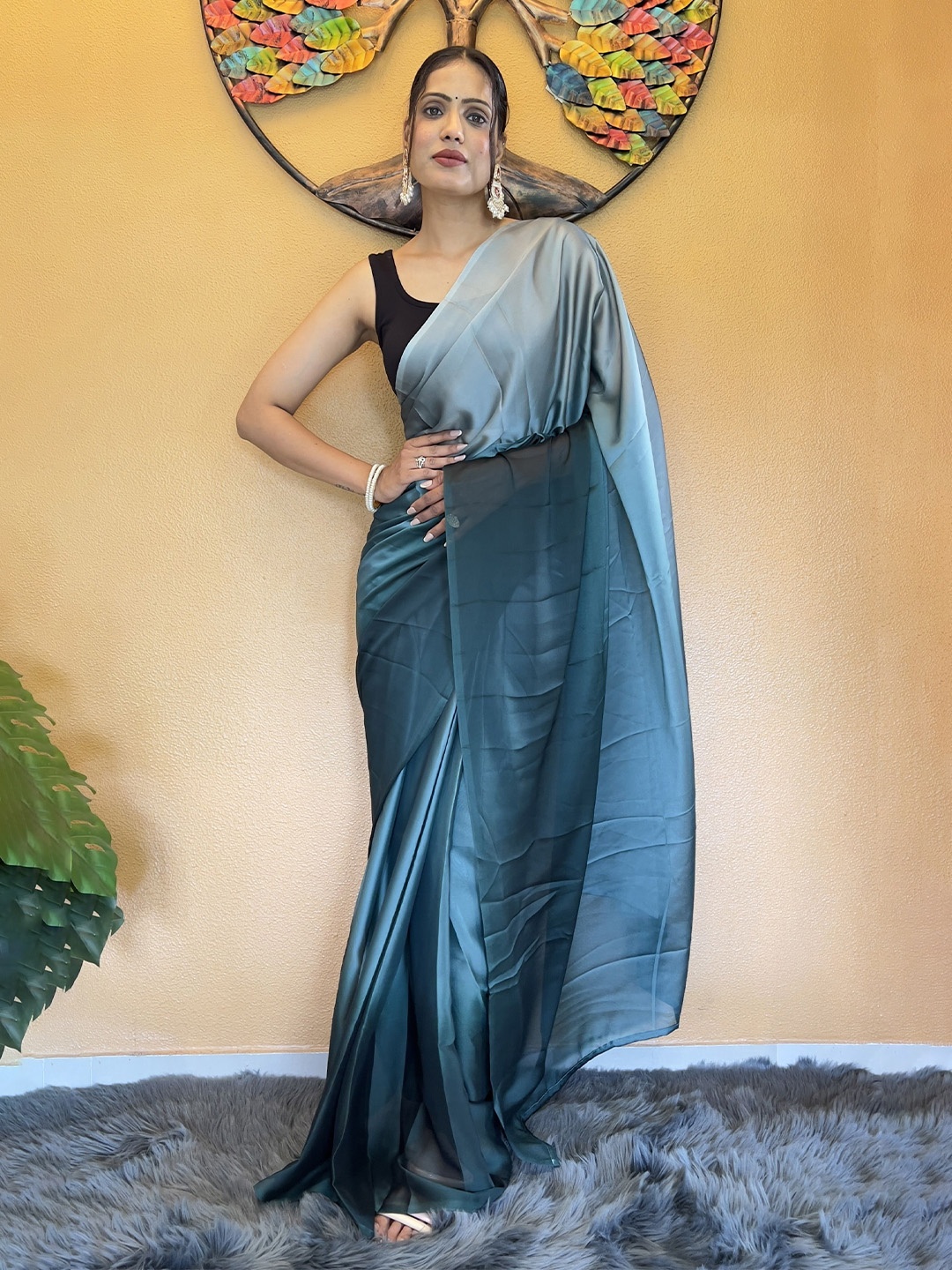 

bansari textiles Ombre Kota Saree, Blue
