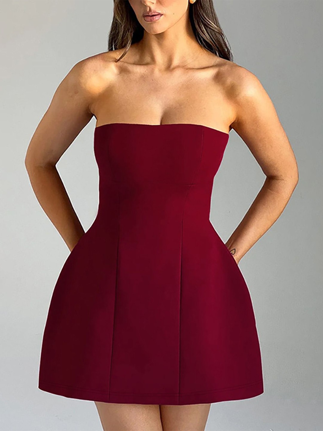 

StyleCast x Revolte Fit & Flare Mini Dress, Maroon