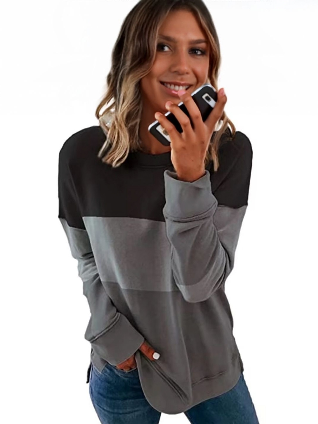 

StyleCast Women Colourblocked Round Neck Cotton Oversized T-shirt, Black