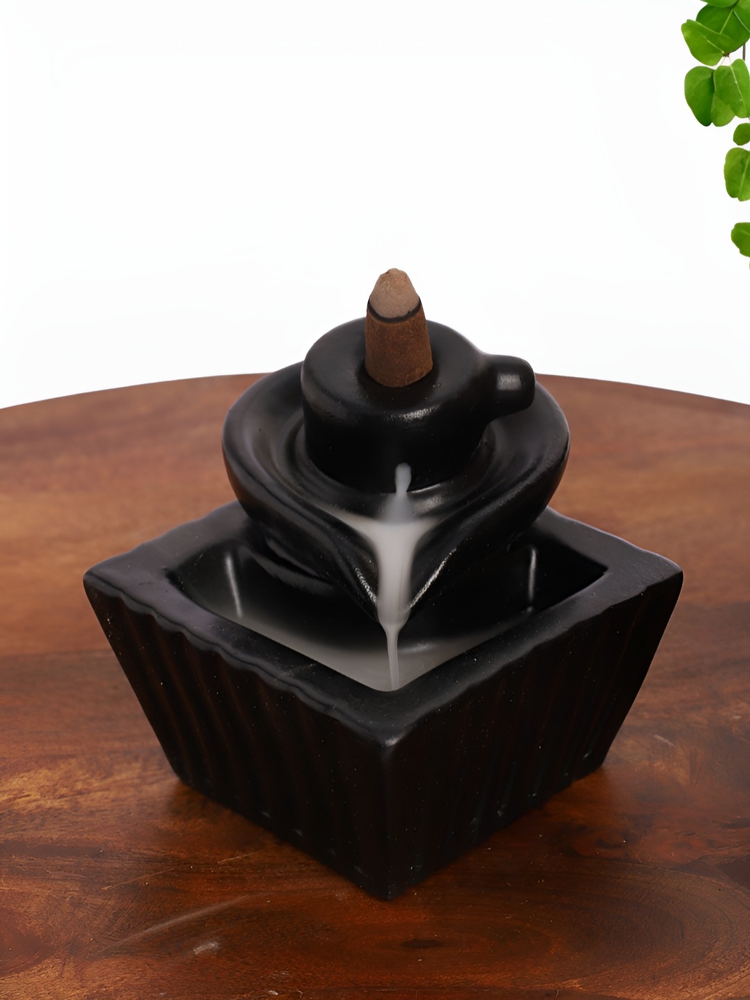 

INTERNATIONAL GIFT Black Shivling & Smoke Fountain Religious Idol Showpiece