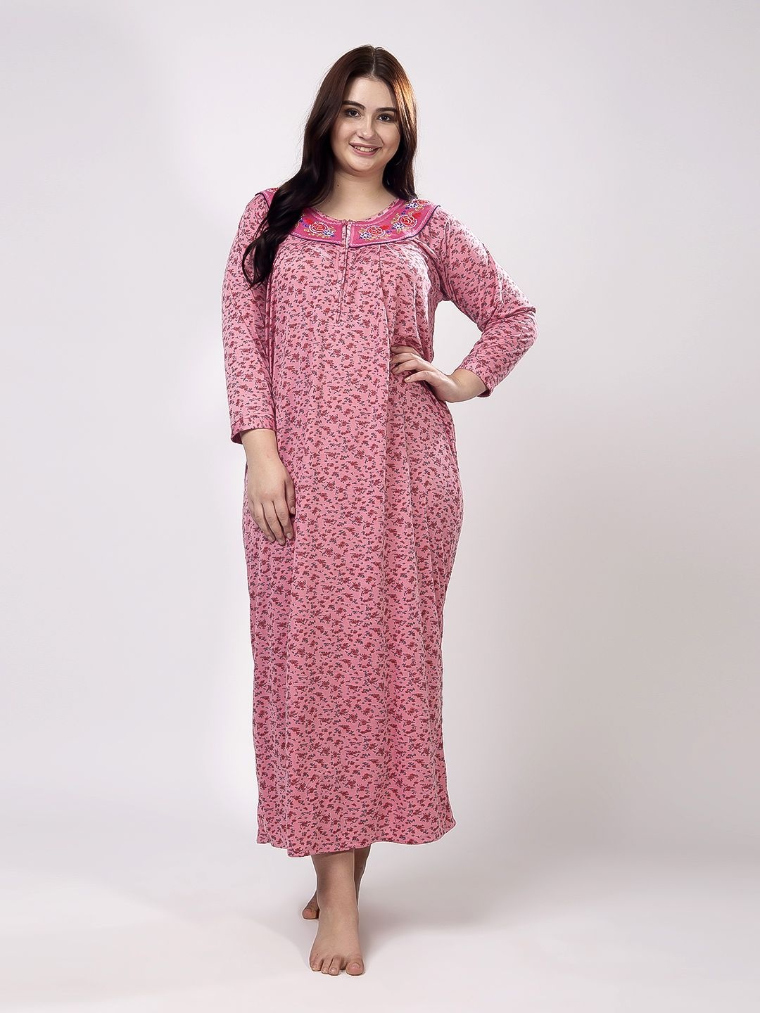 

CHUI MUI Printed Maxi Nightdress, Pink