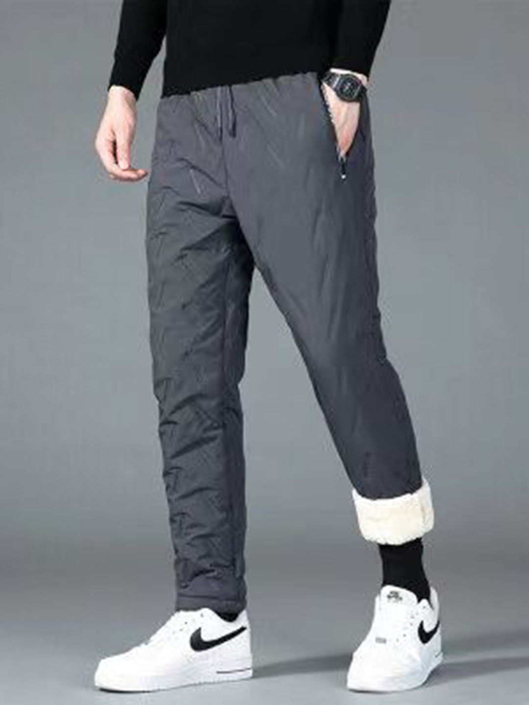 

StyleCast x Revolte Men Easy Wash Joggers Trousers, Grey